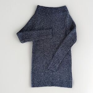 A Pea In The Pod Maternity Sweater Womens Size Medium Blue Mock Neck Warm